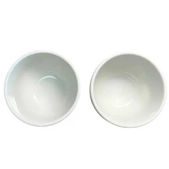 Vintage Porcelain Set Of Two White Egg Cups Spring Décor Midcentury Modern Japan - Picture 5 of 6